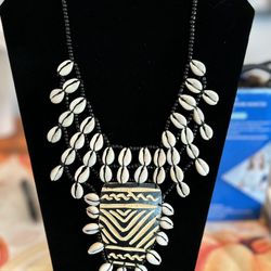 Cowrie Shell And Calabash Necklace.