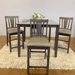 Gray 5 Pc Counter height dining table set - 42" × 42" × 36" H