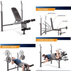 Marcy Competitor Adjustable Olympic Weight Bench with Leg Developer for Weight Lifting and Strength Training
