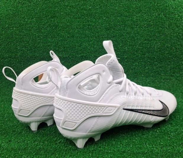 Brand New Nike Huarache 9 Elite Mid LAX Football Cleats White Men Sizes 8, 9, 9.5, 10, 10.5, 11, 11.5, 12, 13