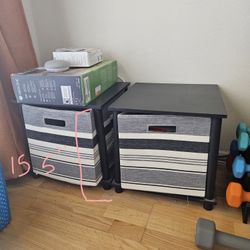 Side Table Cube Storage With Fabric Cube