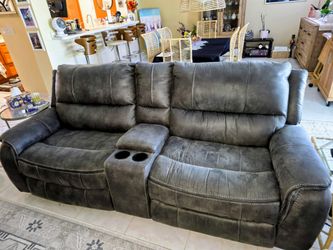 couch, color taupe, micro fiber material