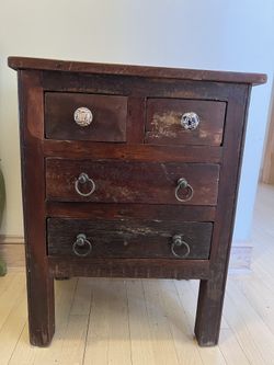 Barn Wood Side Table $30