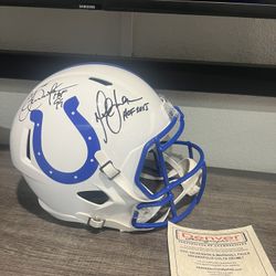 Colts Eric Dickerson Marshall Faulk Autographed Helmet