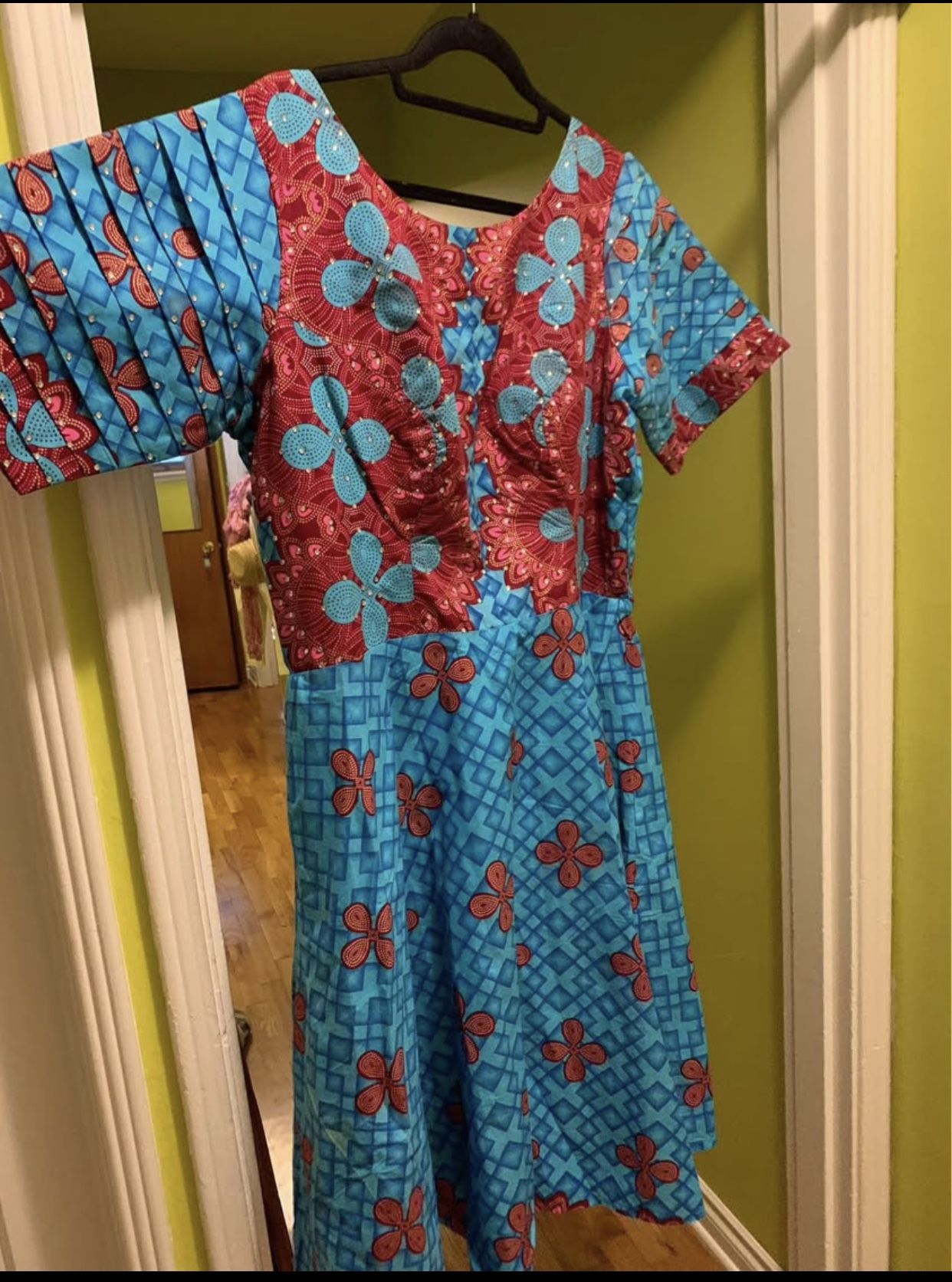 Handmade African Ankara Fit & Flare Dress - Size 12/14 (Tailored)