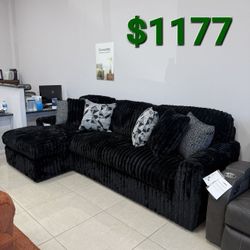 MIDNIGHT-MADNESS ONYX 2-PIECE RAF SECTIONAL