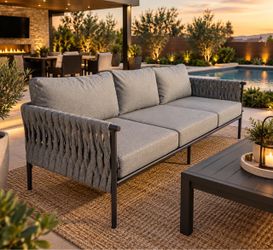 Brand new gray all weather water resistant cushions sofa