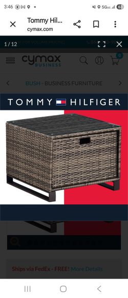 Tommy Hilfiger Oceanside Outdoor Side Table with Storage in Brown