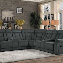 Beautiful, reclining sectional, also available in power