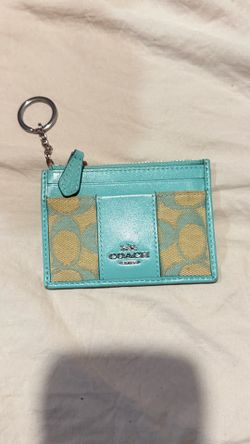 turquoise coach card holder
