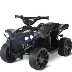 Black 6V Kids Ride On ATV – Toy Quad with Lights – Open Box
