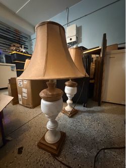 Pair of White Marble Table lamps