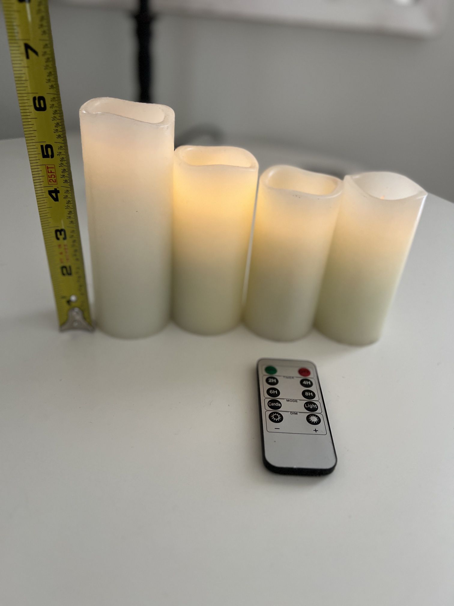 Plastic Remote Flicker Pillar Candles 