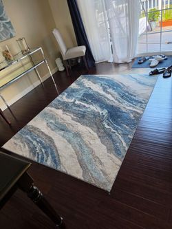 blue area rug 5 by 7