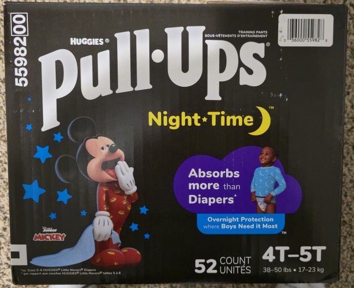Pull Ups Night Time 4T-5T 52 Count! 