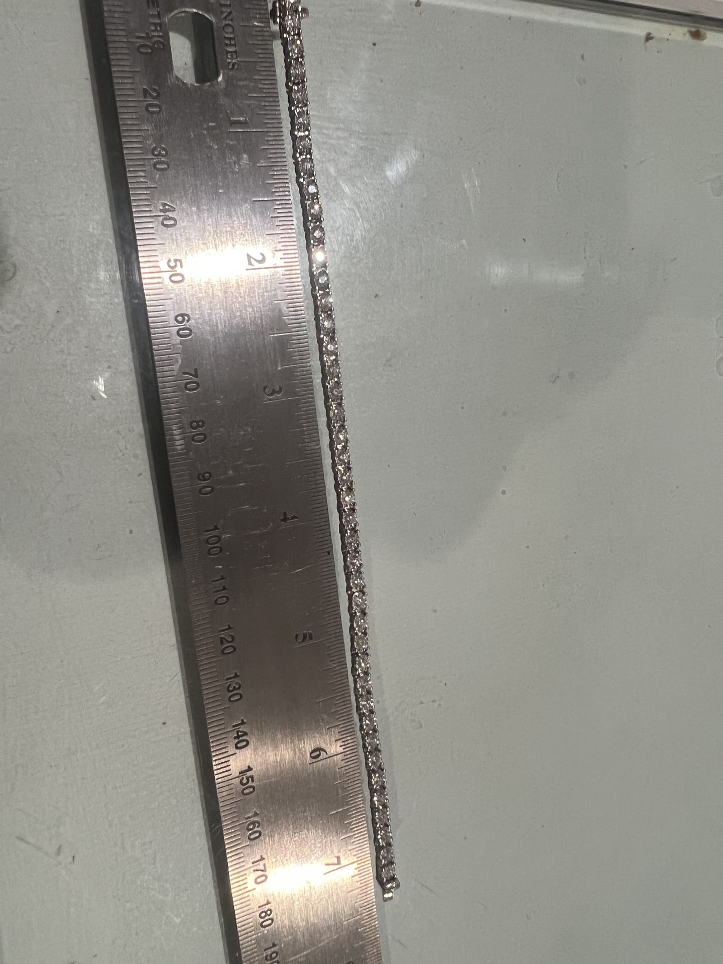 14k Solid White Cold Bracelet W/ 4 Ct Of Vs Diamonds 