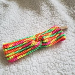 Handmade Crochet Neon Twist Ear Warmer Headband