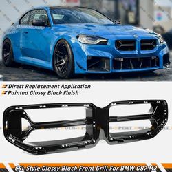 For 23-26 BMW G87 M2 CSL Style Gloss Black Front Upper Nose Kidney Grill Grille