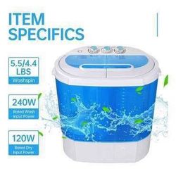 New Portable Clothes Washing Machine Mini Twin Tub Small Laundry Washer Spinning and Washing Combo