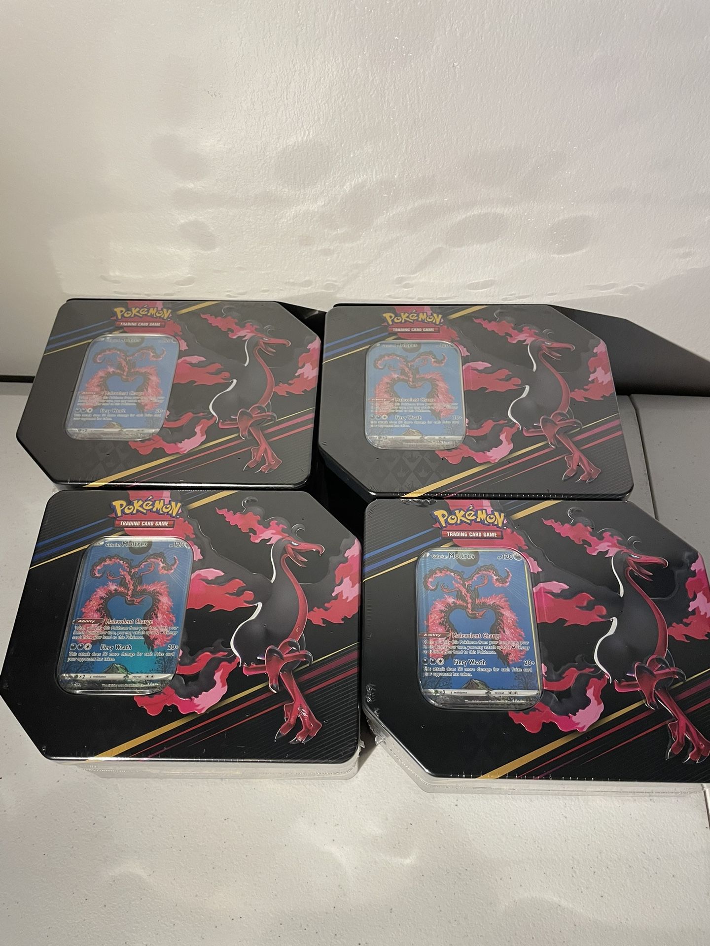 Pokemon TCG Galarian Moltres Crown Zenith BRAND NEW SEALED Tin’s-Lot Of 4🔥