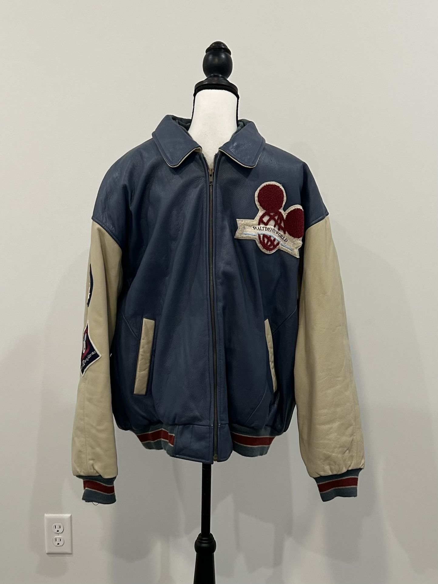 Vintage Disneyworld 25th Anniversary Leather Bomber Jacket