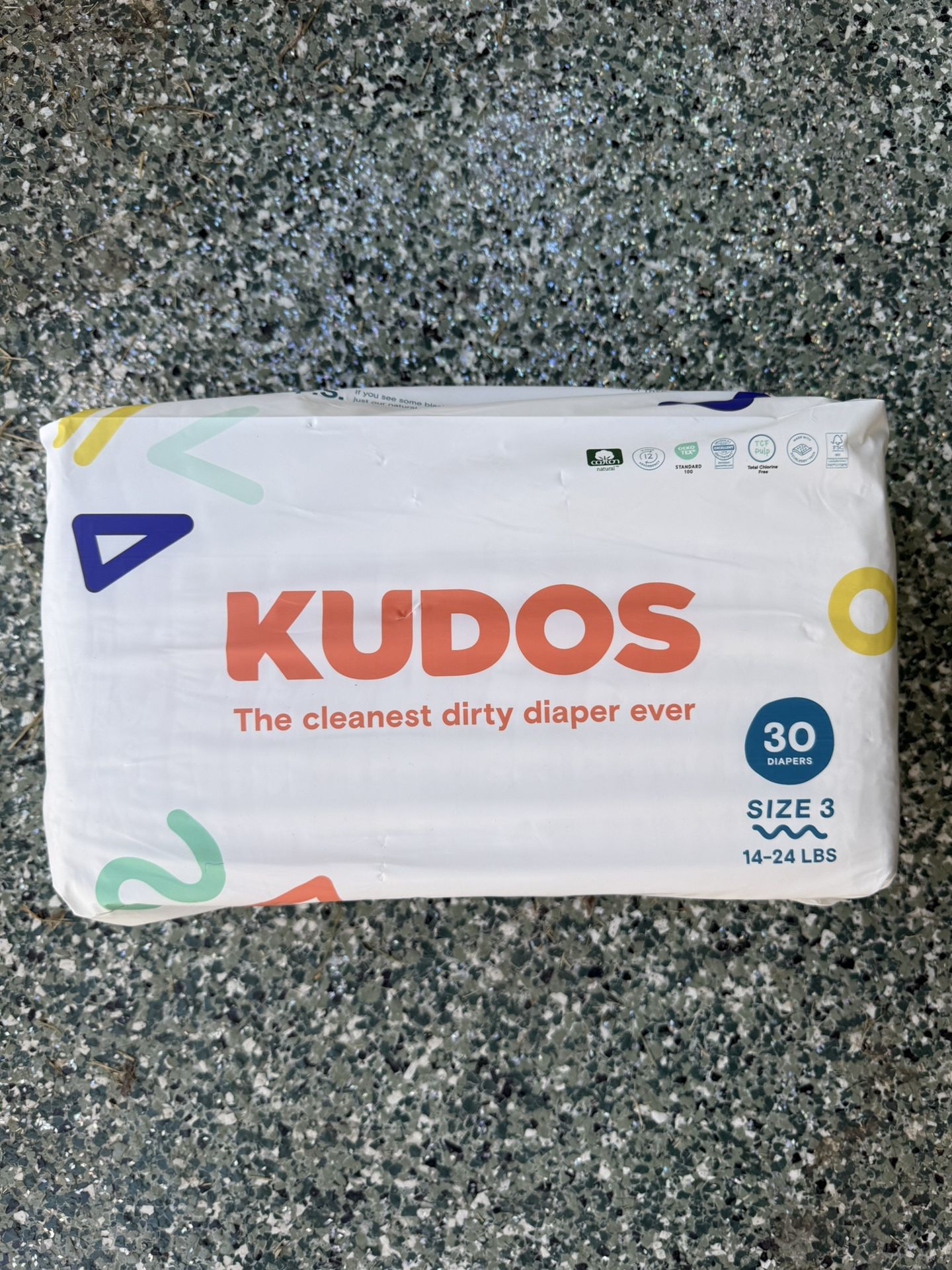 Kudos Unopened Size 3 Diapers Brand New 30Count