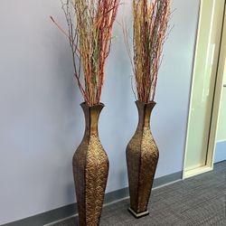 Artificial Plant In Vase Home Decor Set 