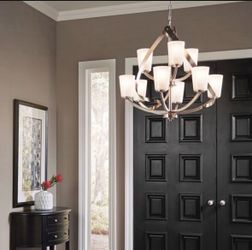9-Light Brushed Nickel Chandelier
