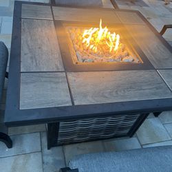 Patio Fire Pit Table With 4 Chairs
