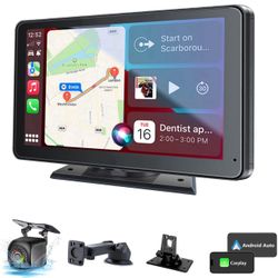 Hieha Car Play,Wireless Portable with Apple CarPlay and Android Auto Screen for Car