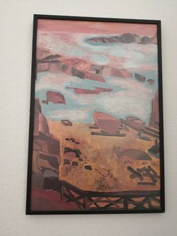 1 piece modern water color painting with frame