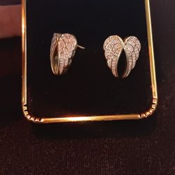 Diamond Wing Earrings