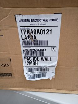 Trane/Mitsubishi Mini Split wall unit only.  Brand New