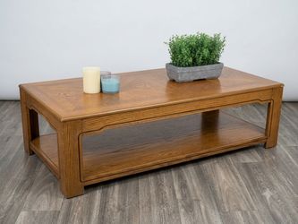 Rustic Wooden Coffee Table with Lower Shelf
