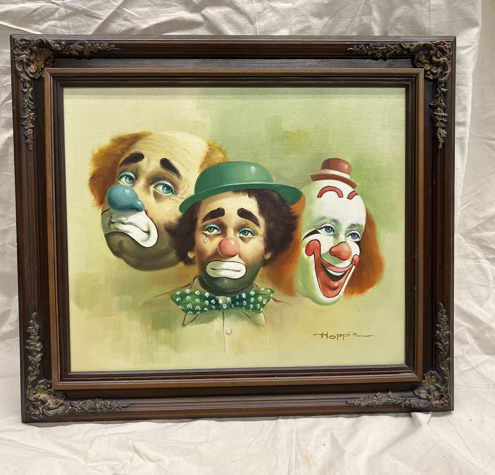 Hoppin’s Clown Painting Framed