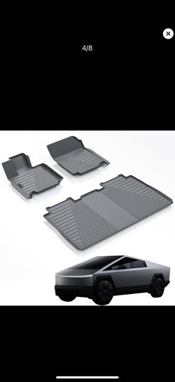 Floor Mats for 2024 Tesla Cybertruck, TPE All Weather Protection 1st & 2nd Row Car Floor Liners