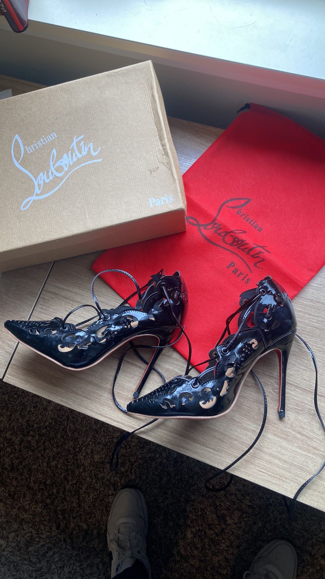 Christian Louboutin Black Leather Heels Size 36(5.5)