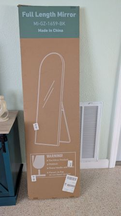 Full Length Mirror on Stand. Black. Box Never Opened