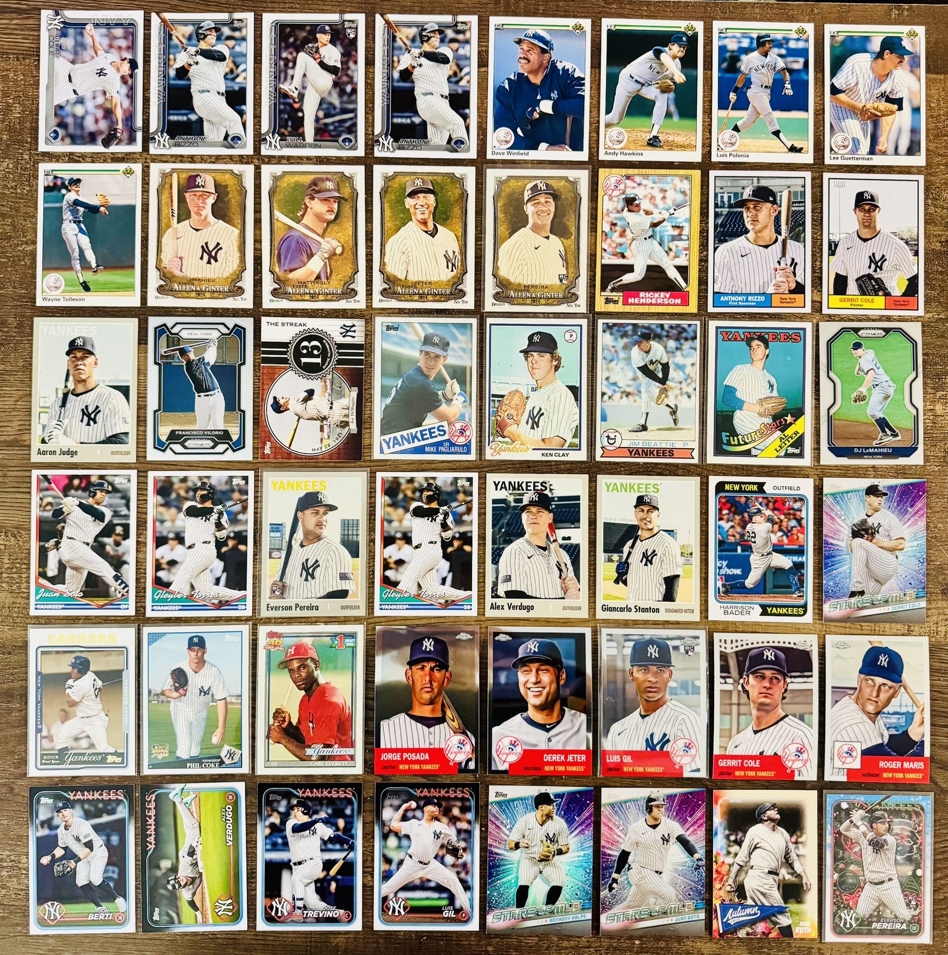 New York Yankees Card Lot (84) Judge, Volpe, Domínguez, Legends, Chrome, Jeter