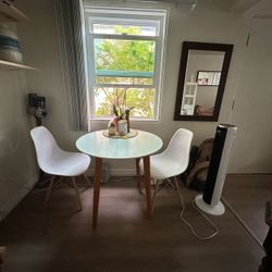 Dining table and three chairs
