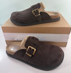 New DV Dolce Vita Yohana Women's Faux Suede Buckle Mule Clogs