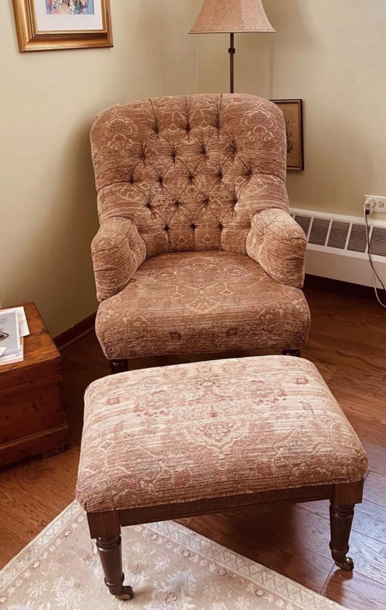 Vintage Armchair with Matching Ottoman - sale pending