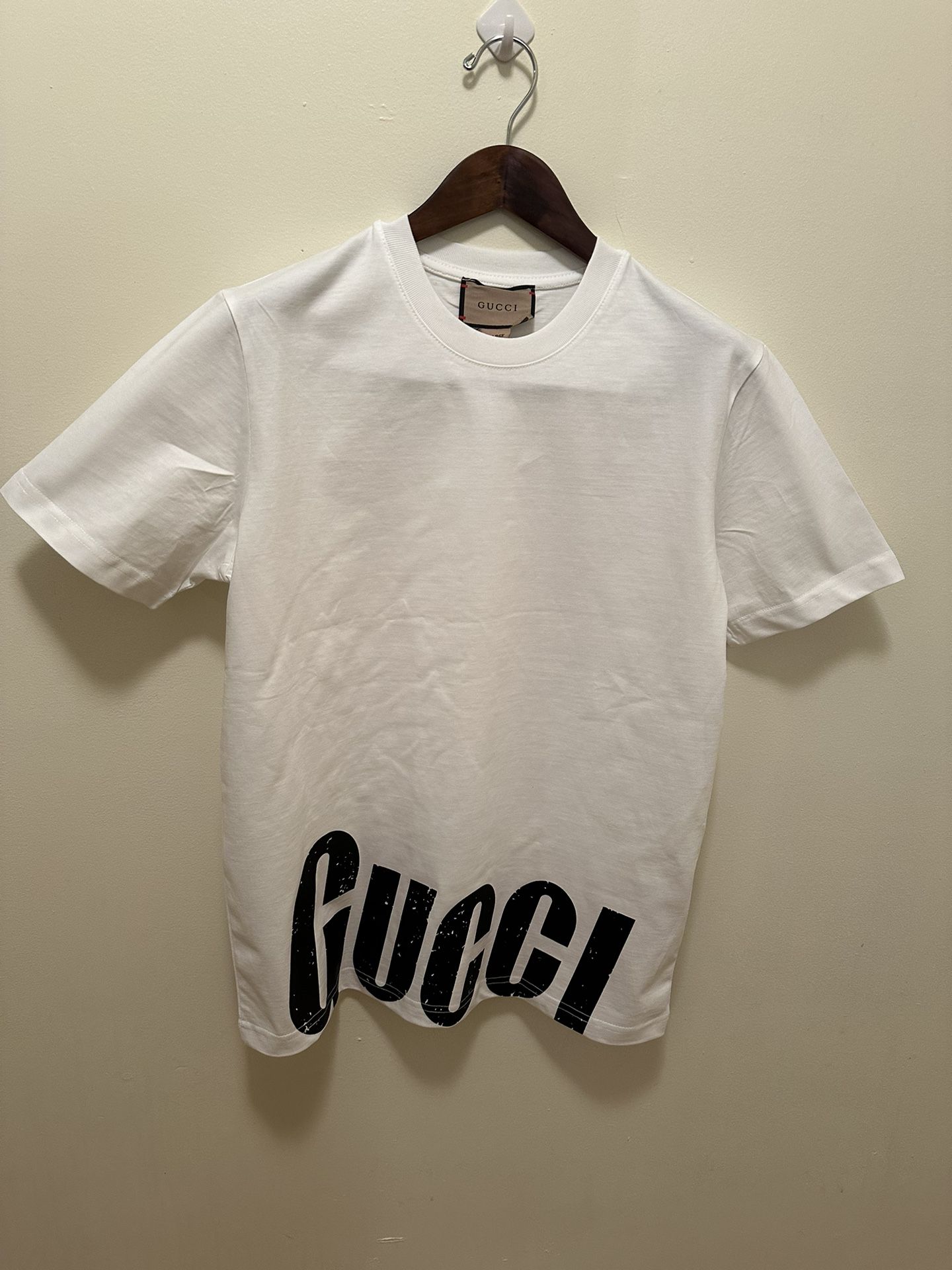 Gucci Men's T-Shirt White&Black Made In Italy 100%Cotton Original 