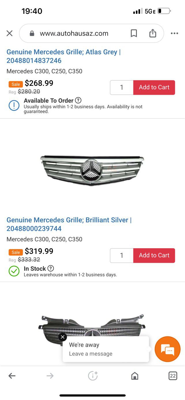 Mercedes Replacement Grill