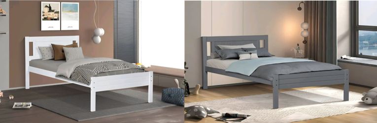 Twin Size Bed Frame Color grey or white