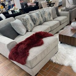 Ardsley Pewter RAF Large Sofa Chaise3-Piece Sofa Chaise