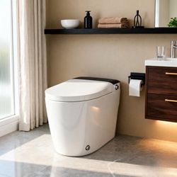 Non-Electric Bidet Toilet with Foot Kick Flush & Built-in Pump, 1000g MAP Flush, Cold Water Rear & Feminine Wash, ADA Height KB-OPT16 【Zero-Electrici