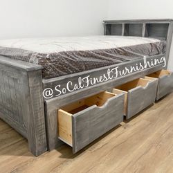 Twin Bed And Mattress With Drawers 
