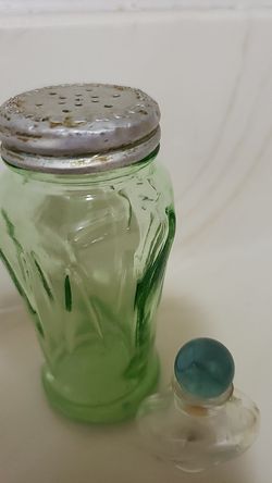 Collectable salt shaker and tiny perfume bottle