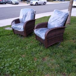 Two-piece Patio Swivel Chairs Patio Rocking Chairs Outdoor Swivel Rocking Chair Brand New Patio Set 🆕🛺🚎